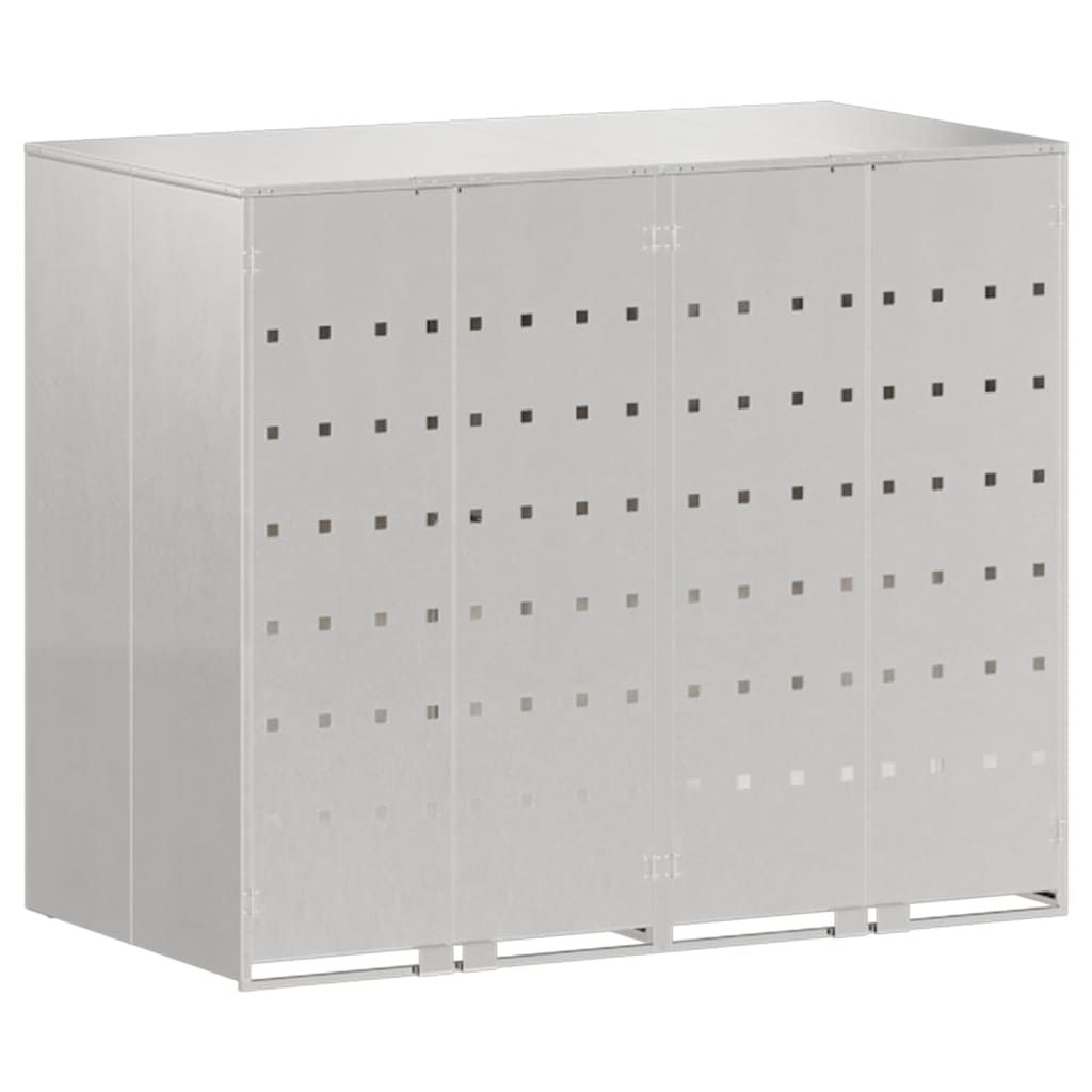 Maison Exclusive - Mülltonnenbox Für 2 Behälter Edelstahl Silber
