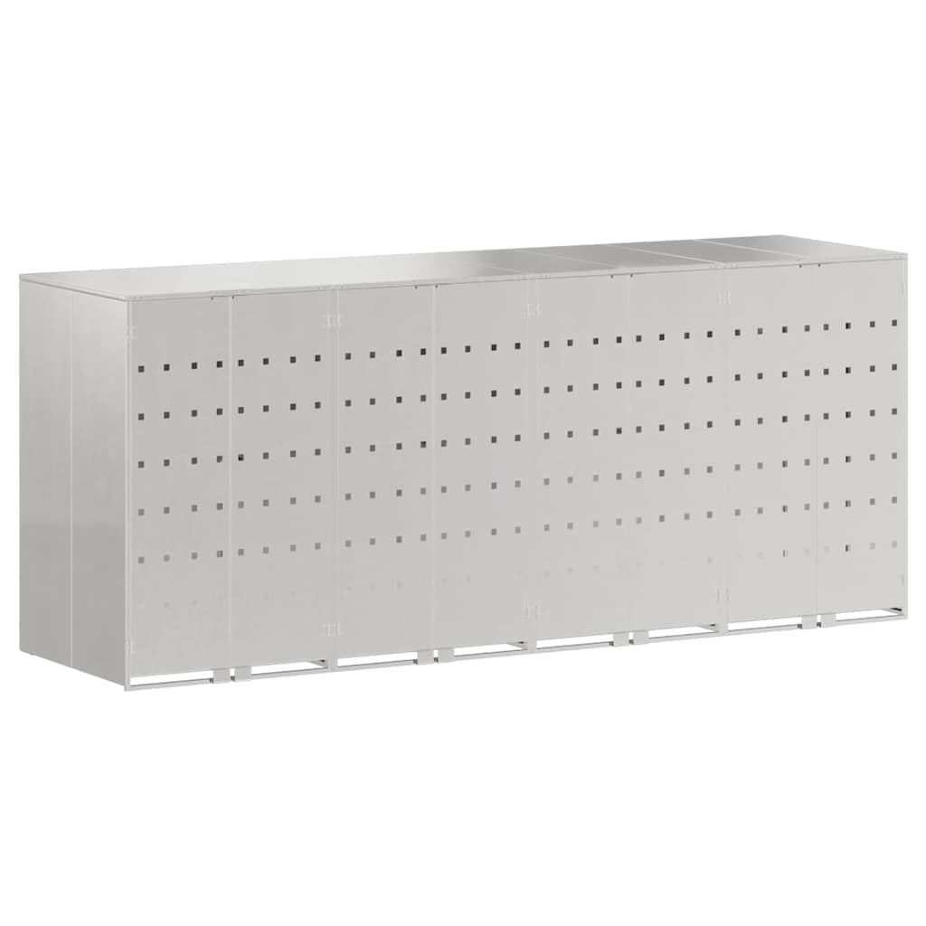 Maison Exclusive - Mülltonnenbox Für 4 Behälter Edelstahl Silber