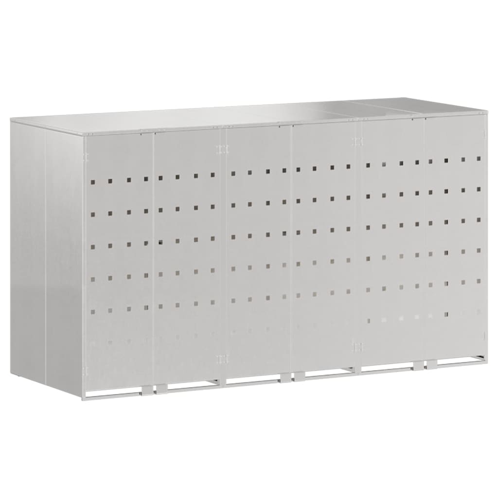 Maison Exclusive - Mülltonnenbox Für 3 Behälter Edelstahl Silber