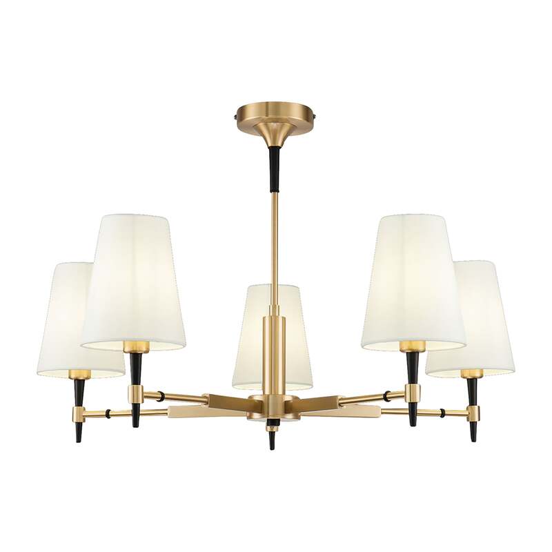 [gebraucht] B-ware Maytoni Kronleuchter Hängelampe Zaragoza 5-flg. Dimmbar Schwarz Messing Ø78cm