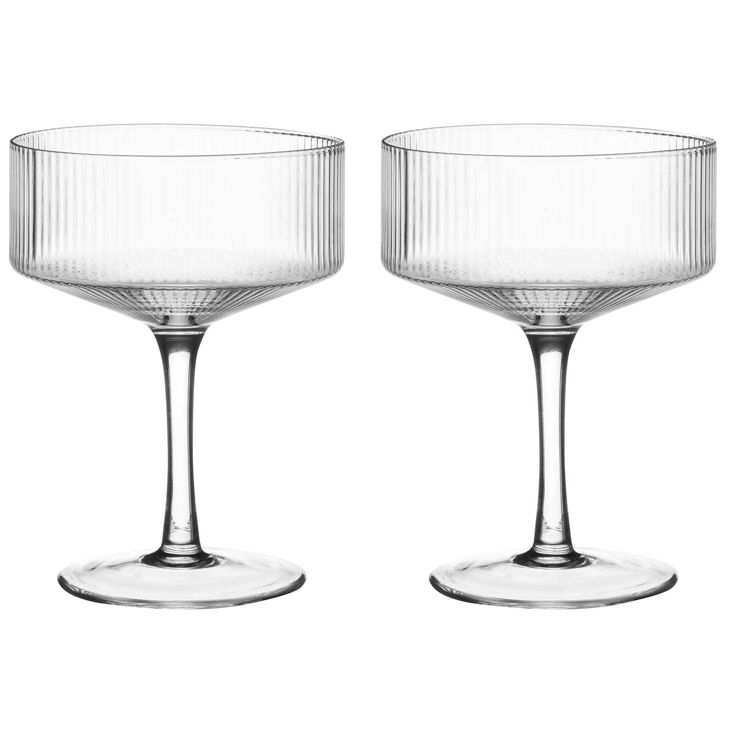 Cocktailgläser, Geripptes Klarglas, 20 Cl, 2er-pack
