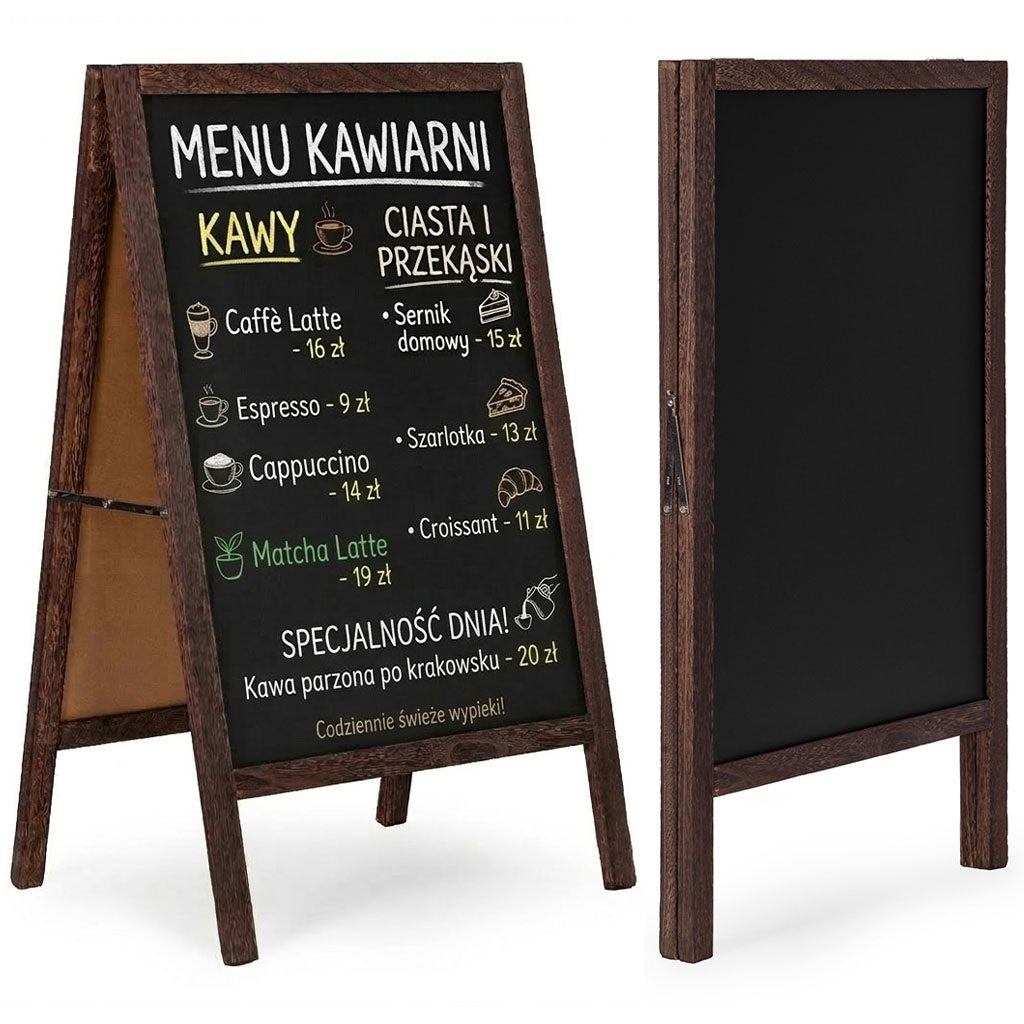 Doppelseitige Kreidetafel A-board, 83 X 50 Cm, Holzrahmen