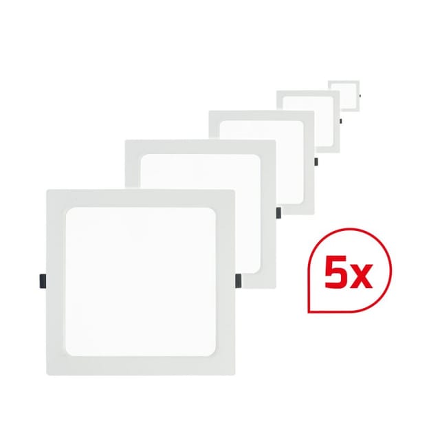 DOTLUX LED-Einbaupanel SQUAREeco IP20 16W 4000K 175x175mm Bundle 5 Stueck - 600098