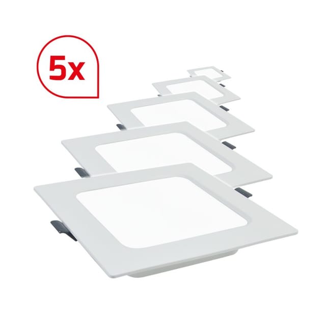 DOTLUX LED-Einbaupanel SQUAREeco IP20 22W 4000K 224x224mm Bundle 5 Stueck - 600100