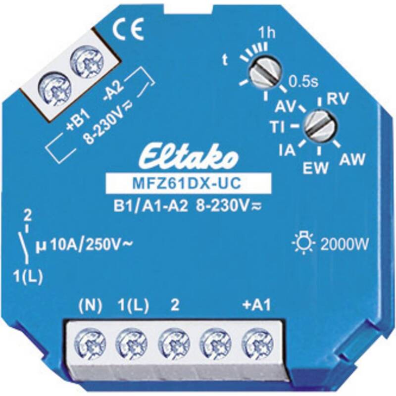[neuwertig] B-ware Eltako Analog Multifunktions-zeitrelais 2000w 18mm Aufputz Ac/dc 230v