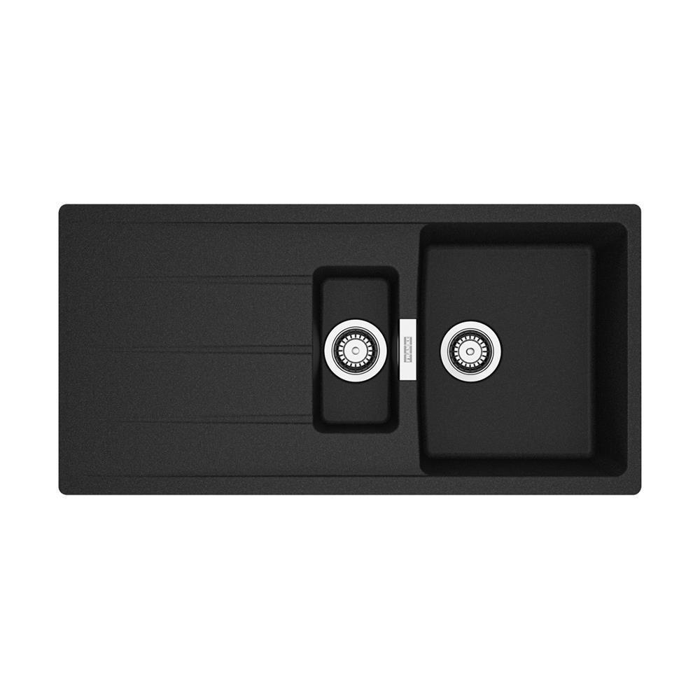 Franke Einbauspüle Centro 651-100 Fragranit Onyx, Drehknopfventil