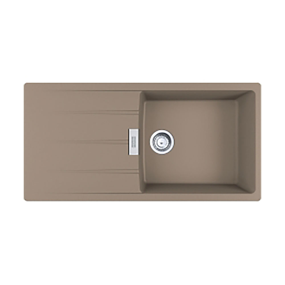 Franke Einbauspüle Centro Flächenbündig Cng 211-100, Fragranit, Cashmere, Drehknopfventil Edelstahl