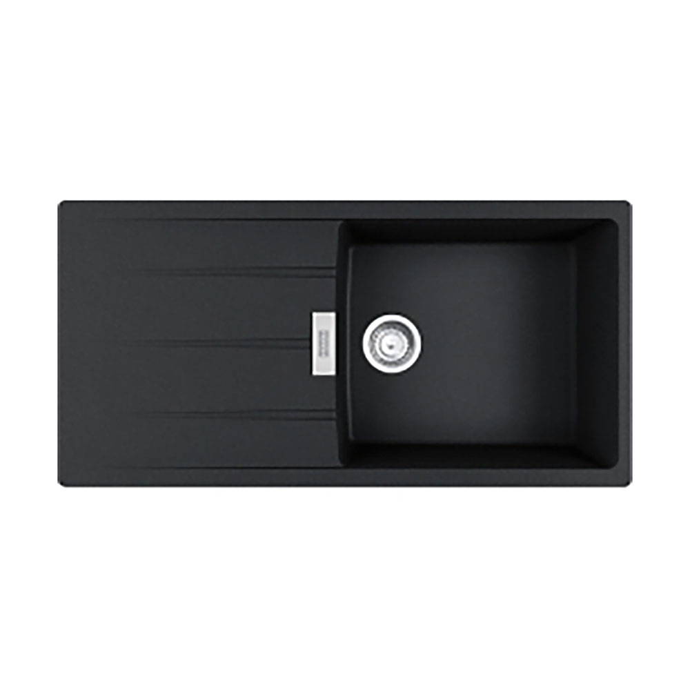 Franke Einbauspüle Centro Flächenbündig Cng 211-100, Fragranit, Onyx, Drehknopfventil Edelstahl