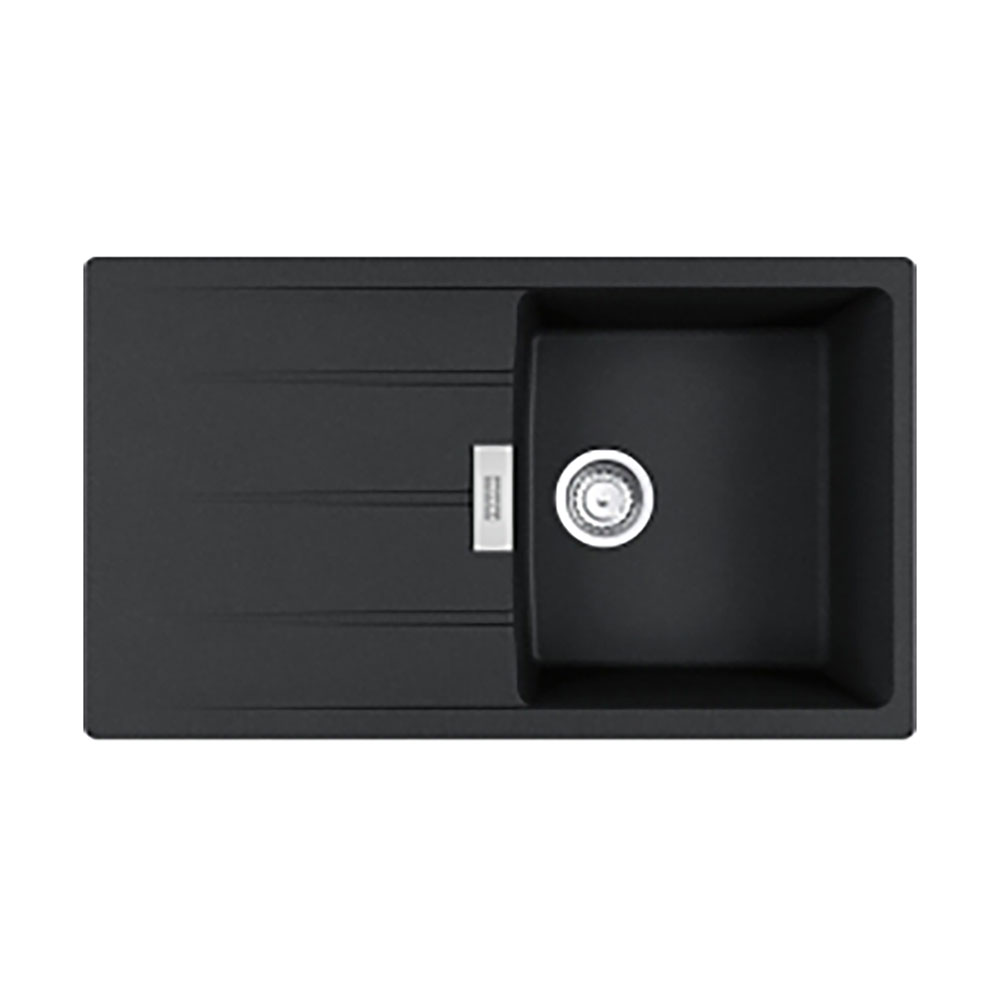 Franke Einbauspüle Centro Flächenbündig Cng 211-86, Fragranit, Onyx, Drehknopfventil Edelstahl