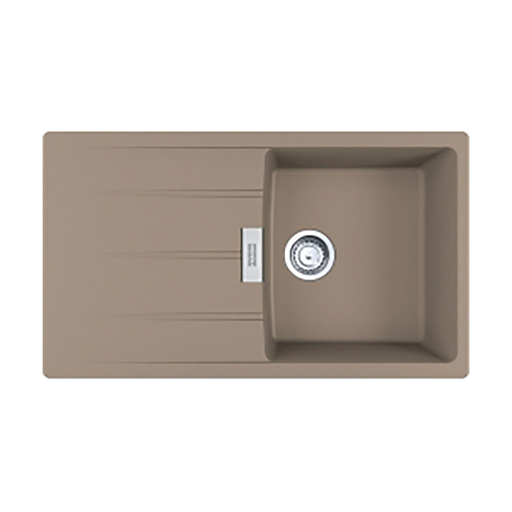 Franke Einbauspüle Centro Flächenbündig Cng 211-86, Fragranit, Cashmere Drehknopfventil Edelstahl