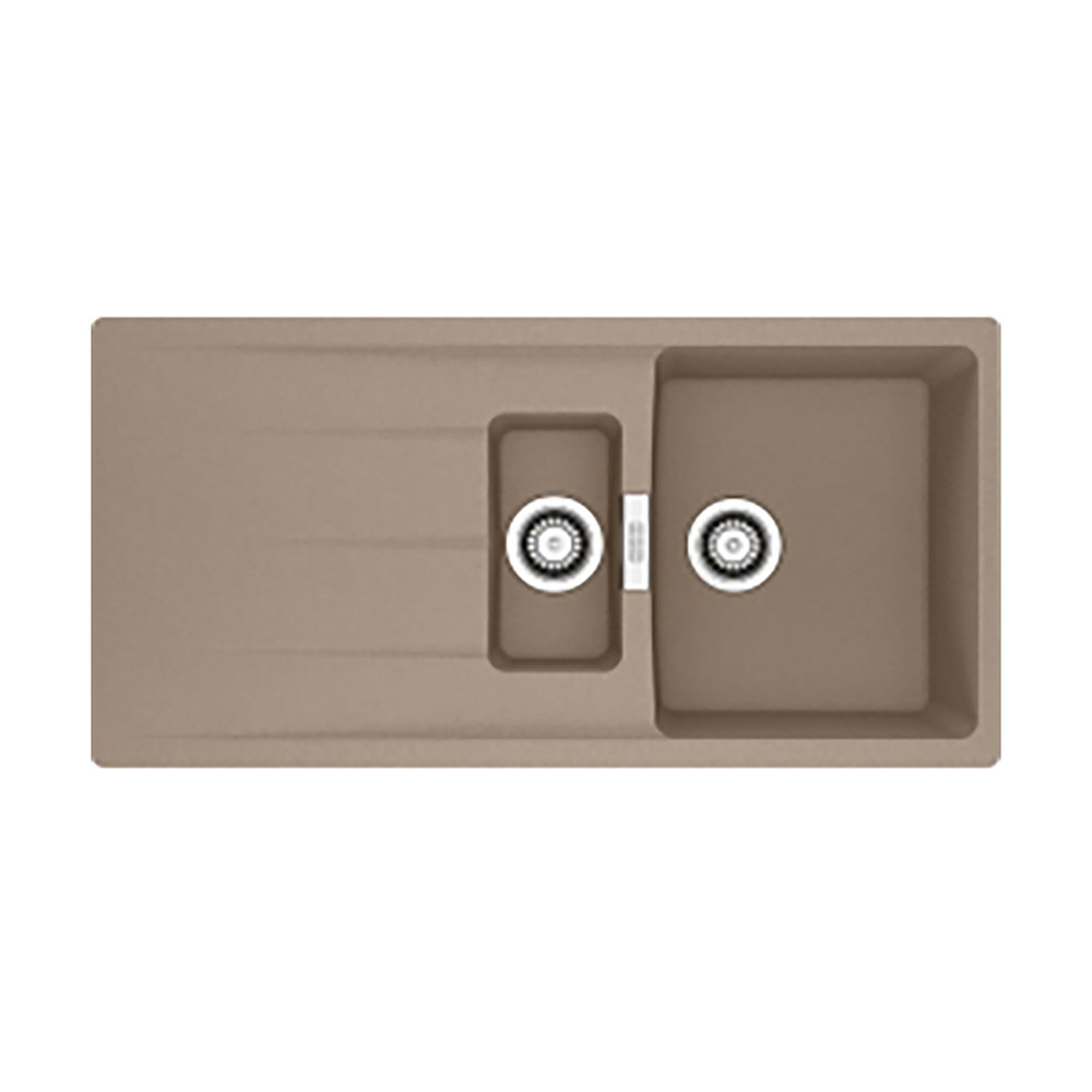 Franke Einbauspüle Centro Flächenbündig Cng 251-100, Fragranit, Cashmere Drehknopfventil Edelstahl