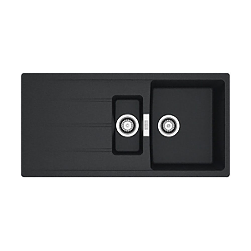Franke Einbauspüle Centro Flächenbündig Cng 251-100, Fragranit, Onyx, Drehknopfventil Edelstahl