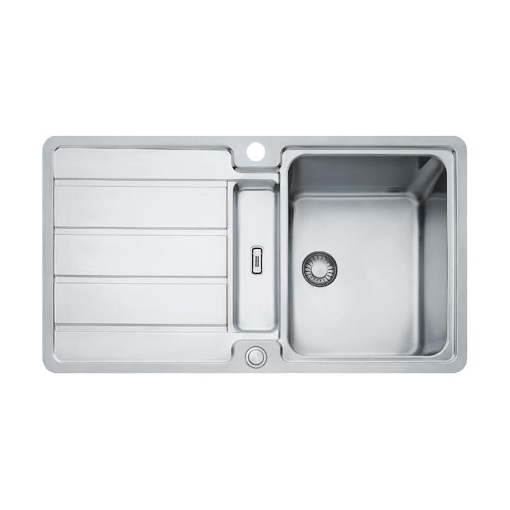 Franke Einbauspüle Hydros Hdx 284 Edelstahl Glatt, Druckknopfventil
