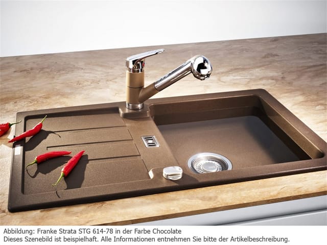 Franke Einbauspüle Strata Stg 614-78 Fragranit+, Excenterventil Cashmere