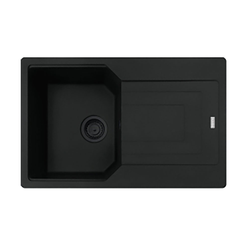 Franke Einbauspüle Urban Flächenbündig Ubg 211-78, Fragranit Black Collection, Drehknopfventil Schwarz