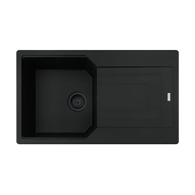 Franke Einbauspüle Urban Flächenbündig Ubg 211-86, Fragranit Black Collection Drehknopf Edelstahl