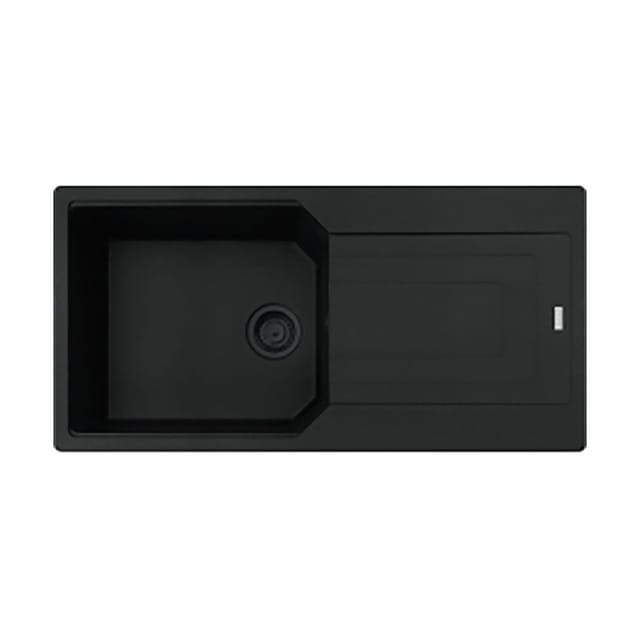 Franke Einbauspüle Urban Flächenbündig Ubg 211-100, Fragranit Black Collection Drehknopf Edelstahl