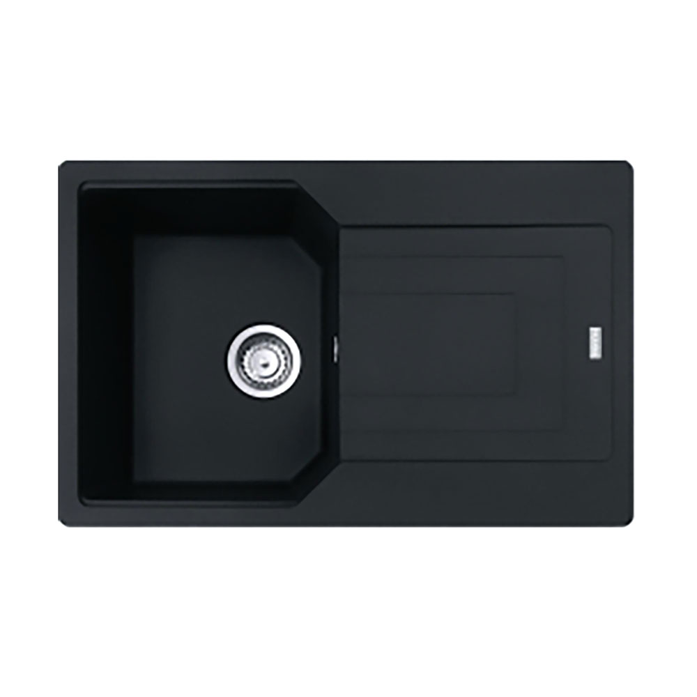 Franke Einbauspüle Urban Flächenbündig Ubg 211-78, Fragranit, Black Matt, Drehknopfventil Edelstahl