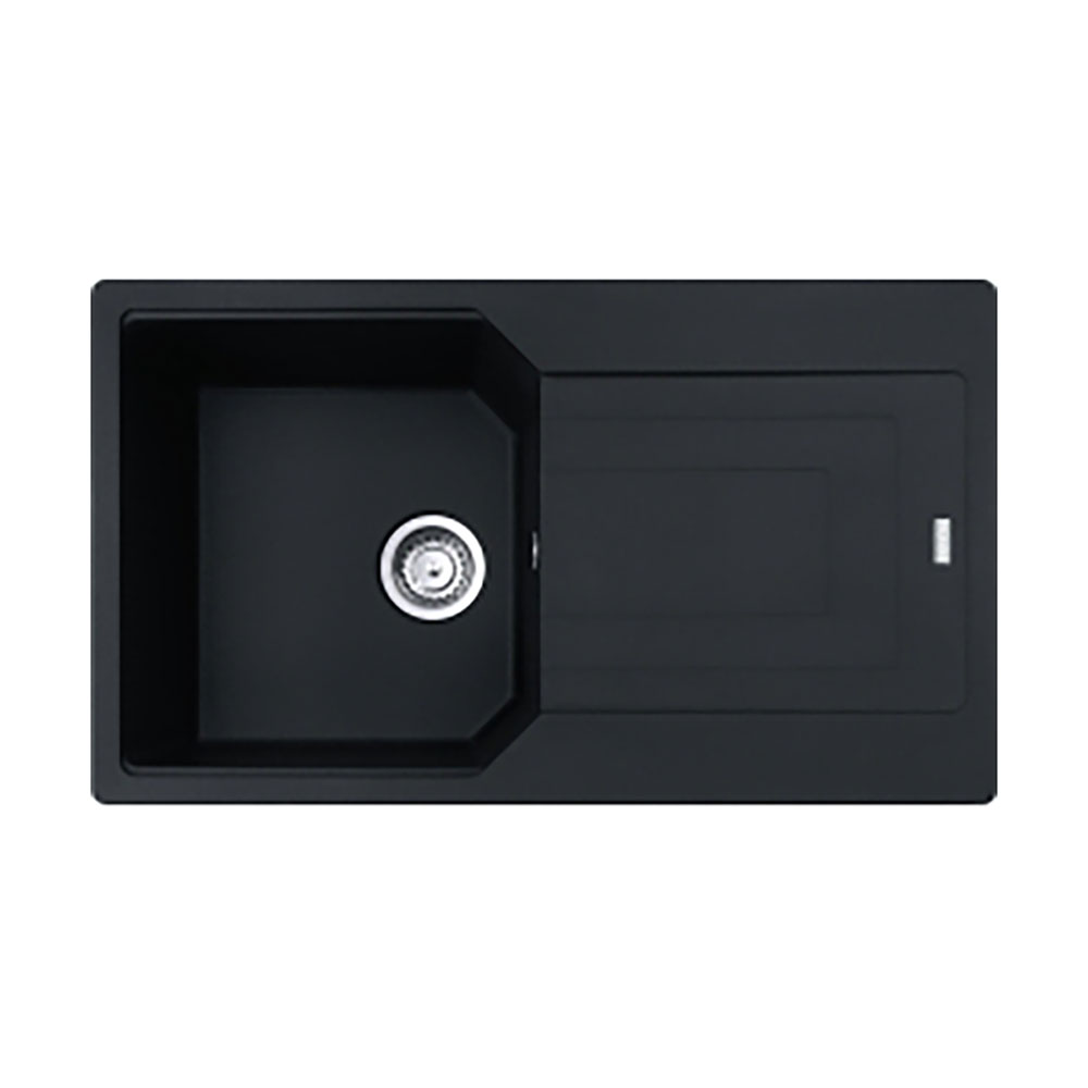 Franke Einbauspüle Urban Flächenbündig Ubg 211-86, Fragranit, Black Matt, Drehknopfventil Edelstahl