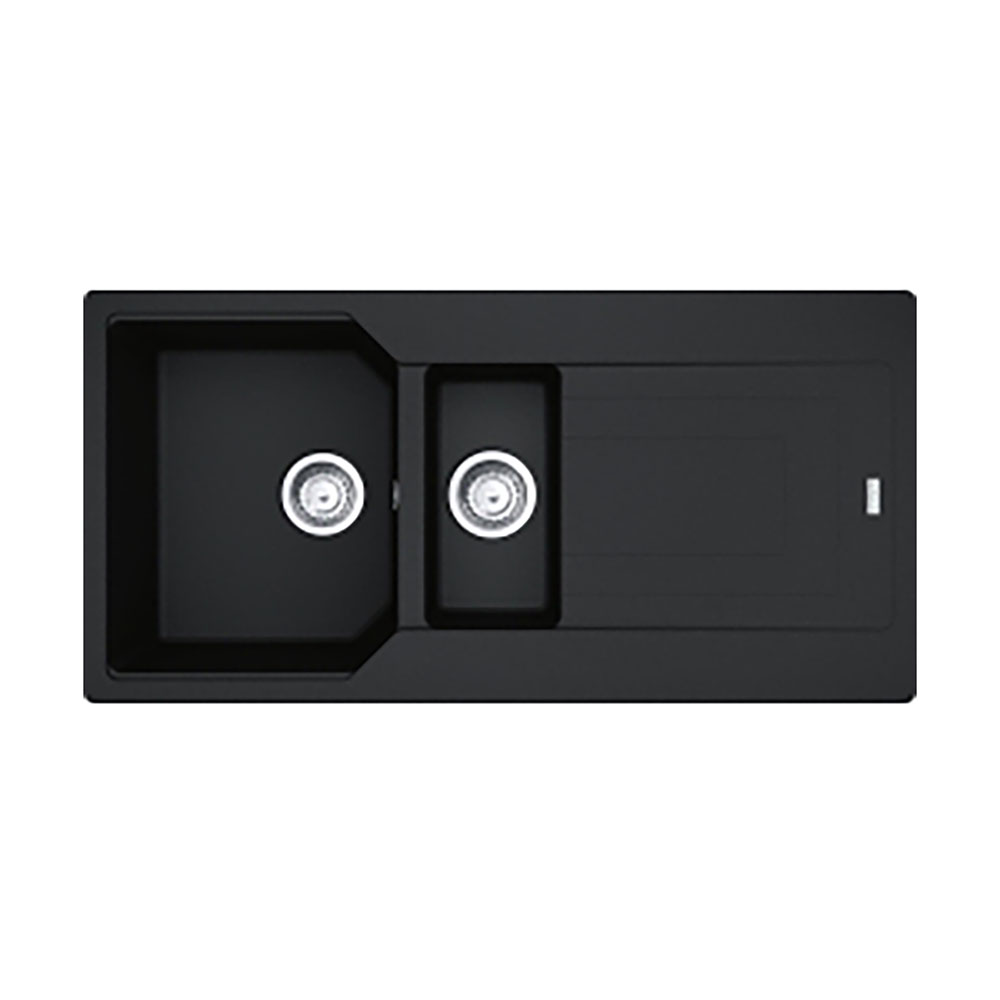 Franke Einbauspüle Urban Flächenbündig Ubg 251-100, Fragranit, Onyx, Drehknopfventil Edelstahl