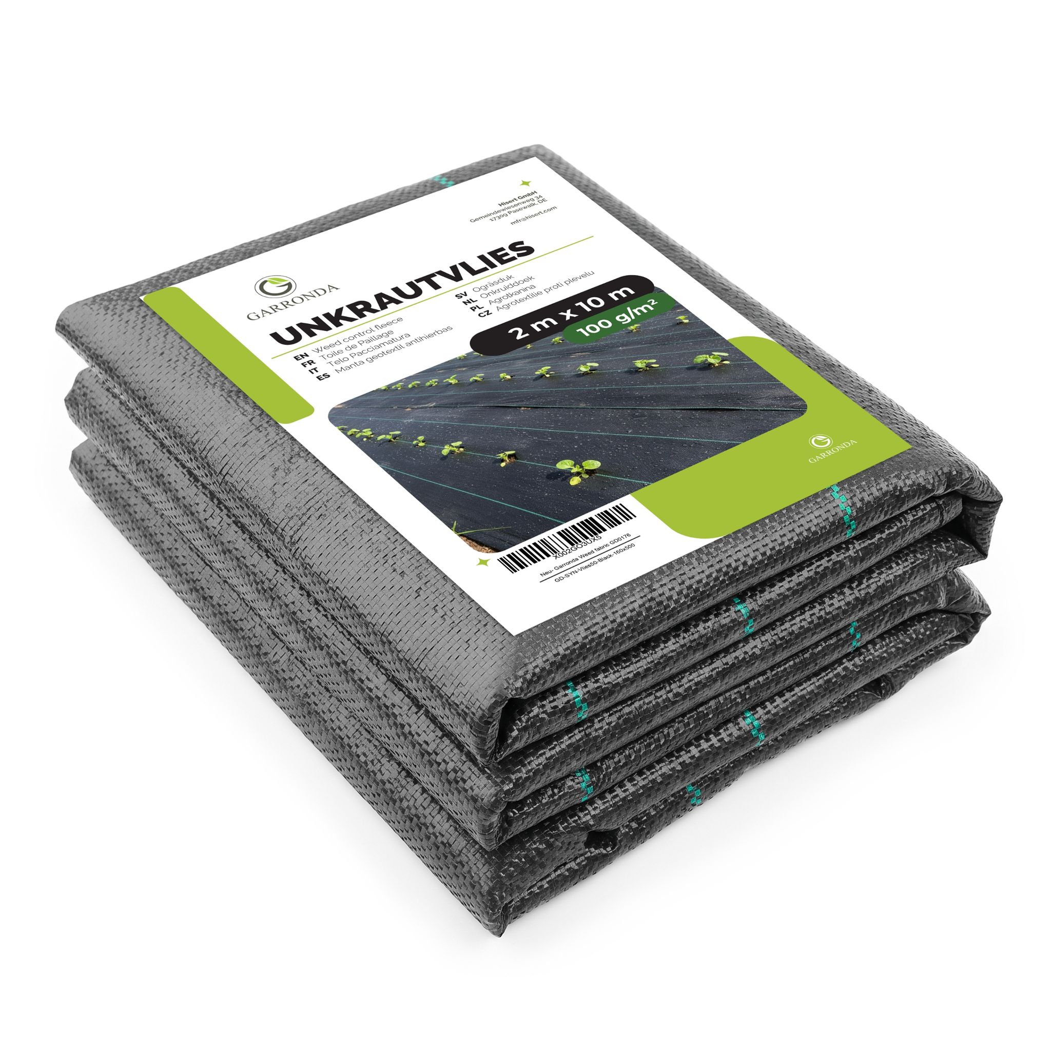Garronda 100 G/m² 2 X 10 M Unkrautvlies Pp Gewebe Gartenvlies Gd-0192