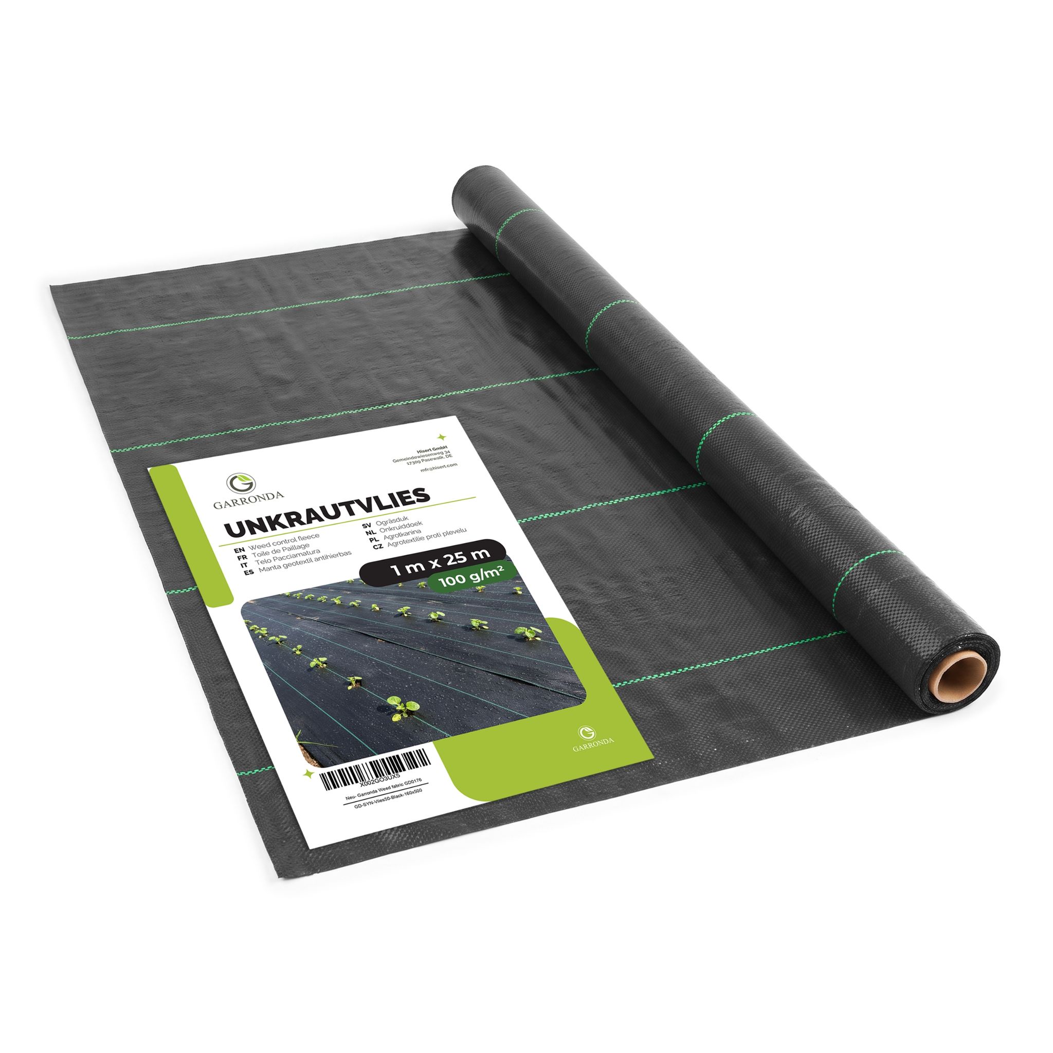Garronda 100 G/m² 1 X 25 M Unkrautvlies Pp Gewebe Gartenvlies Gd-0192