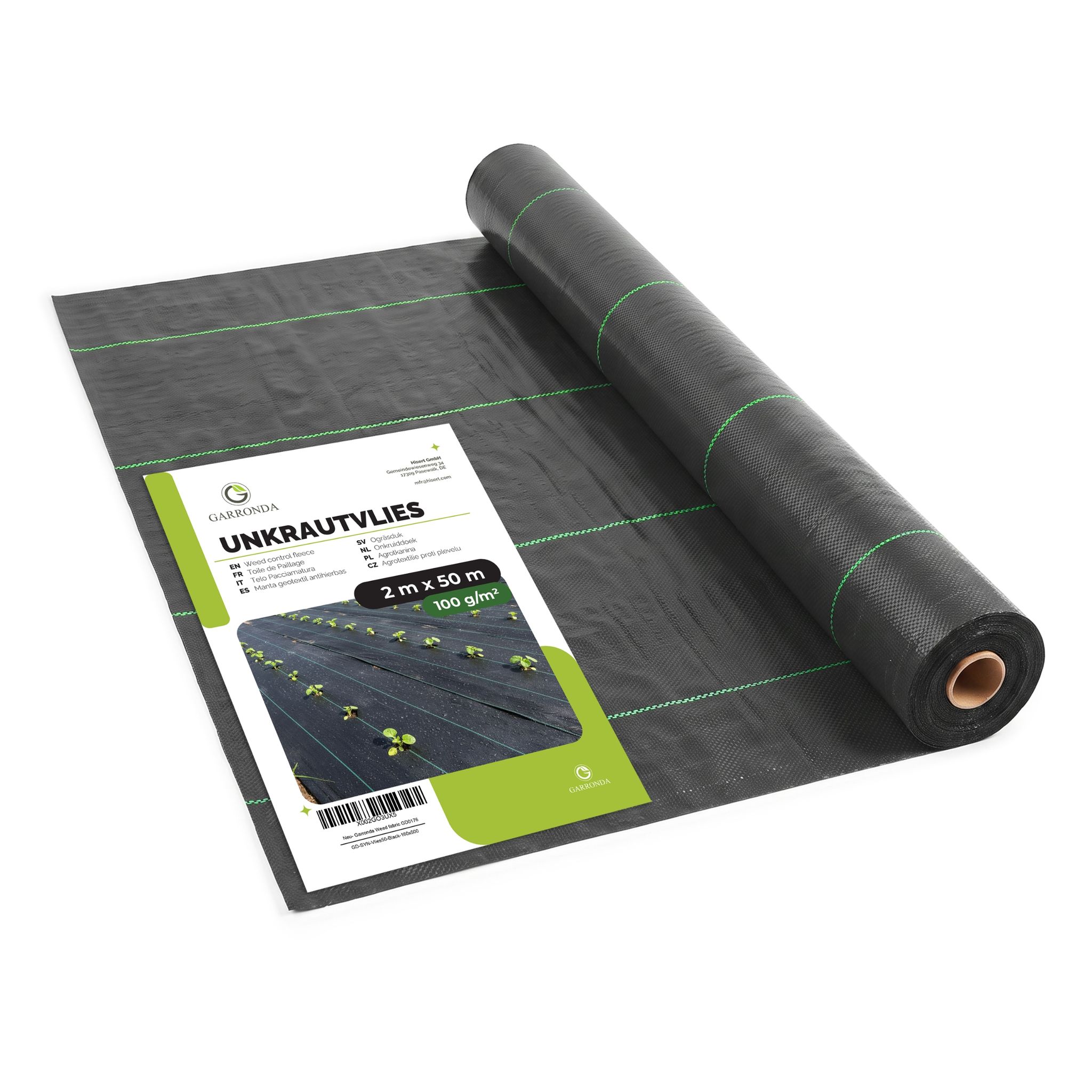 Garronda 100 G/m² 2 X 50 M Unkrautvlies Pp Gewebe Gartenvlies Gd-0192