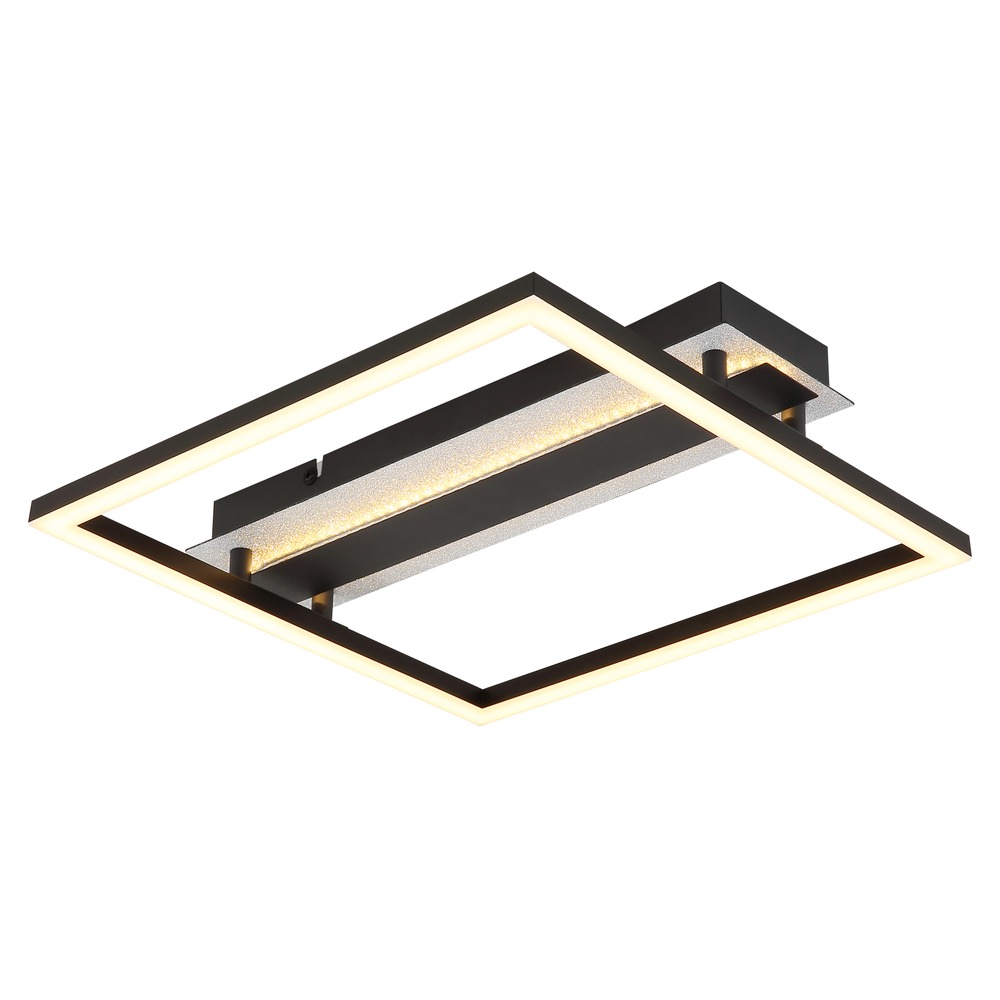 Led Deckenleuchte Deckenlampe Wohnzimmerlampe Rechteckig Schwarz Metall L 36 Cm