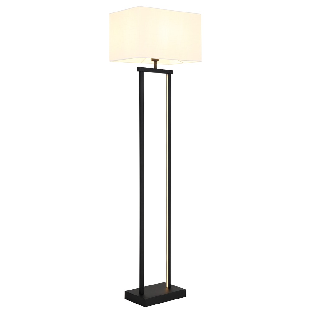 Led Stehleuchte Stehlampe Wohnzimmerlampe Touchdimmer Schwarz Metall H 153 Cm