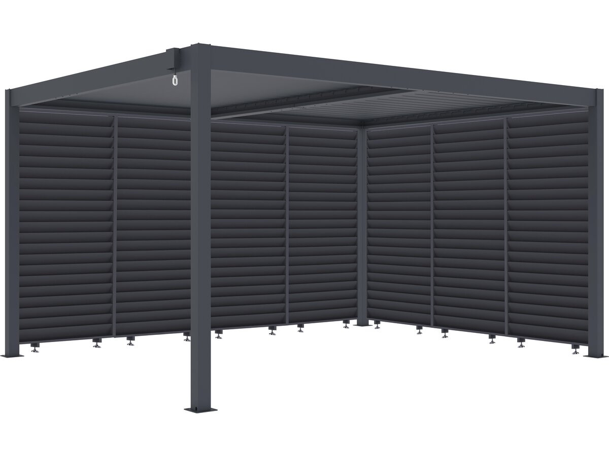 Bioklimatische Pergola Mit 7 Aluminium-lamellen "windsor" – 3 X 4 M – Grau