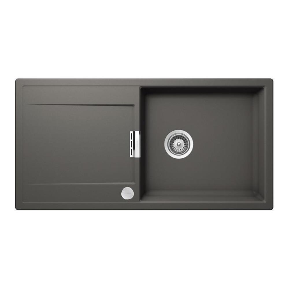 Schock Einbauspüle Cristadur Mono D-100 L A Silverstone Sil Exzenterbedienung