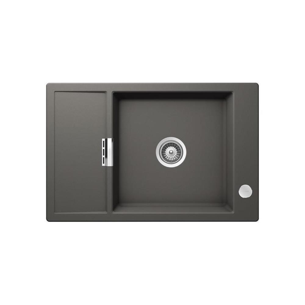 Schock Einbauspüle Cristadur Mono D-100 Xs A Mit Holzschneidbrett Silverstone Sil Exzenterbedienung