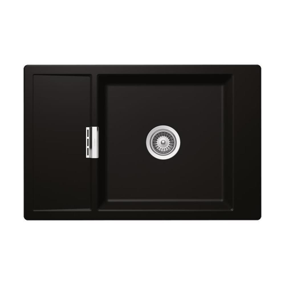Schock Einbauspüle Cristadur Mono D-100 Xs A Mit Holzschneidbrett Green Line Night Ngt Exzenterbedienung