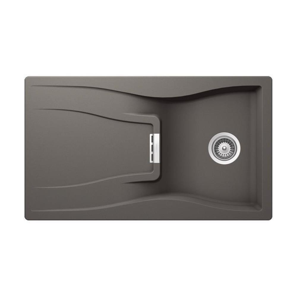 Schock Einbauspüle Cristadur Waterfall D-100 A Silverstone Sil Exzenterbedienung