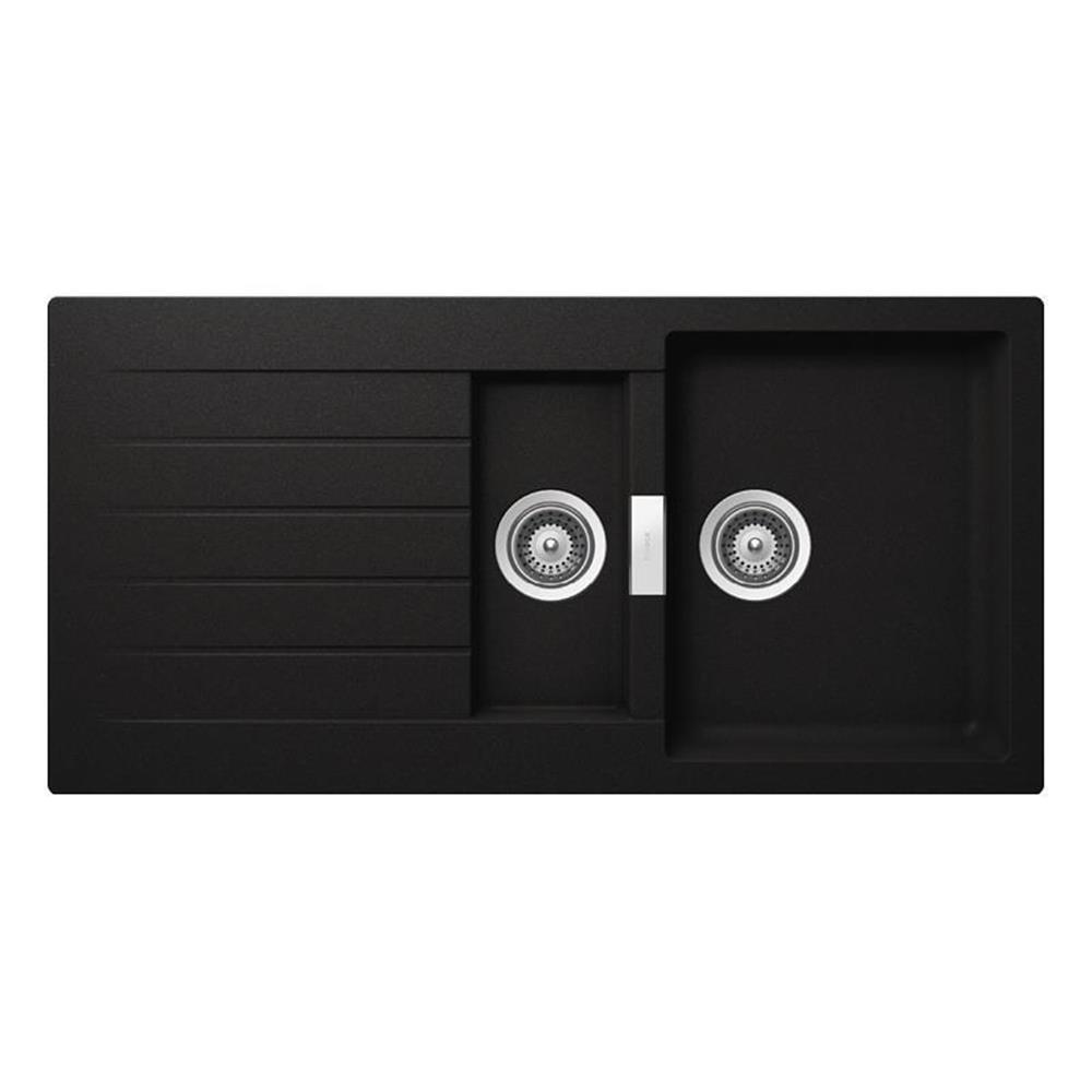 Schock Einbauspüle Cristalite Primus D-150 A Gne Nero Exzenterbedienung
