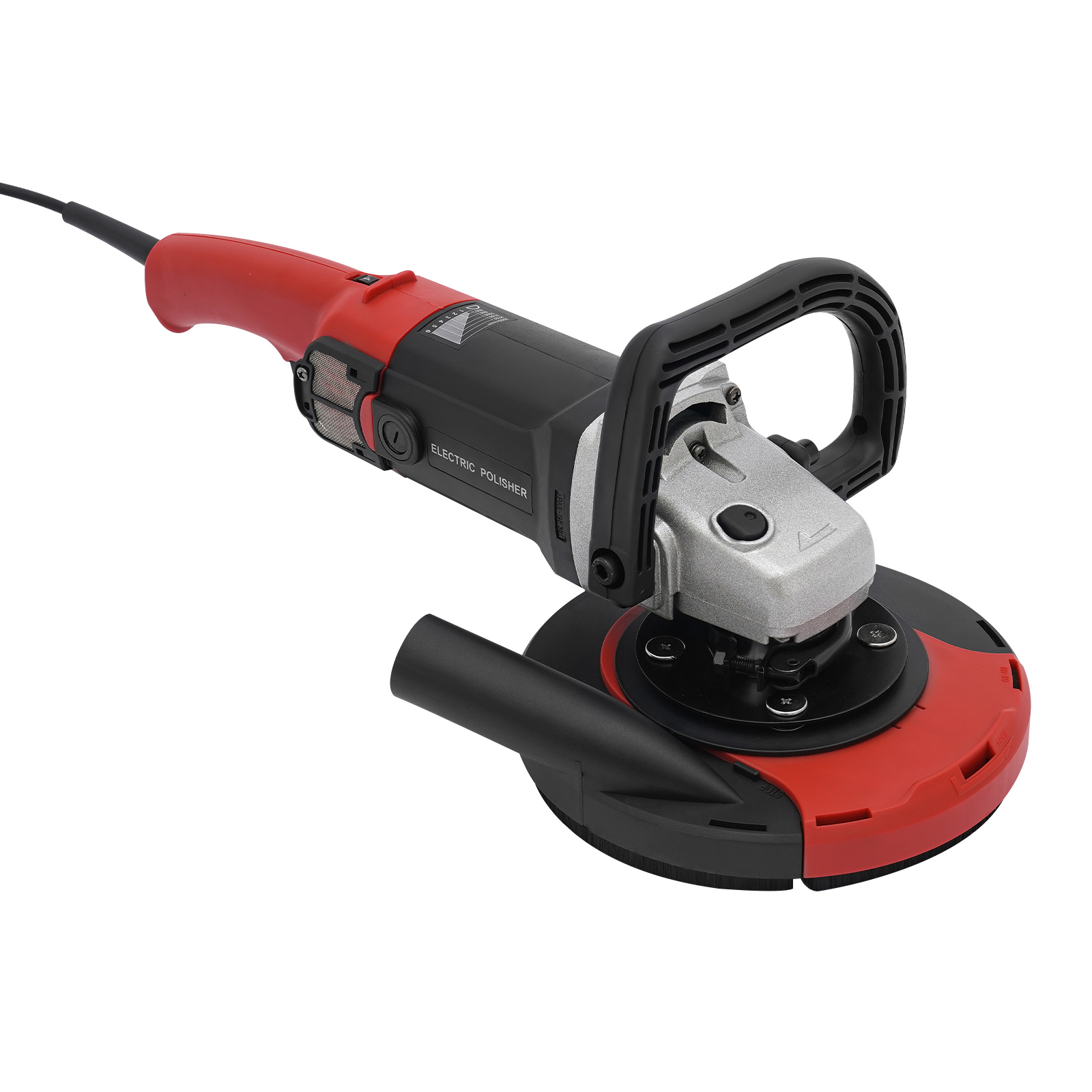 7-zoll-betonschleifset, Staubfreier Schleifer Bestehend Aus Einer Flachschleifmaschine Und Einer Absaughaube, 1.580 W, 3.000 U/min, Winkelschleifer Mit Zusatzgriff, Schwarz