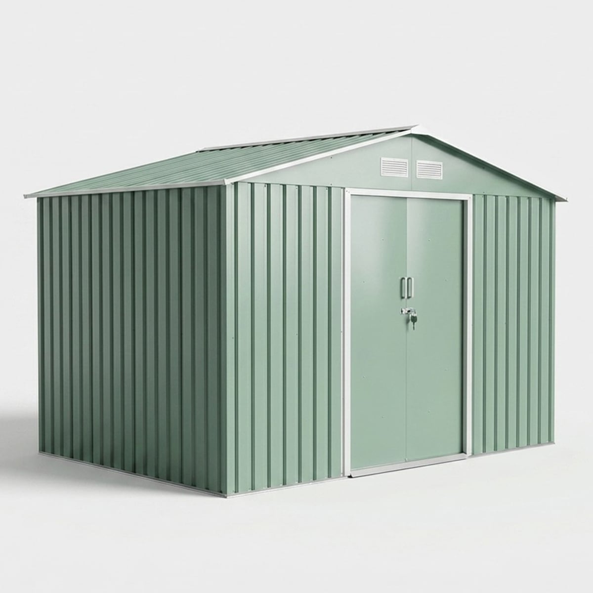 Grünes Verzinktes Gartenhaus Mit Breiter Tür 277x195x193 Kelan