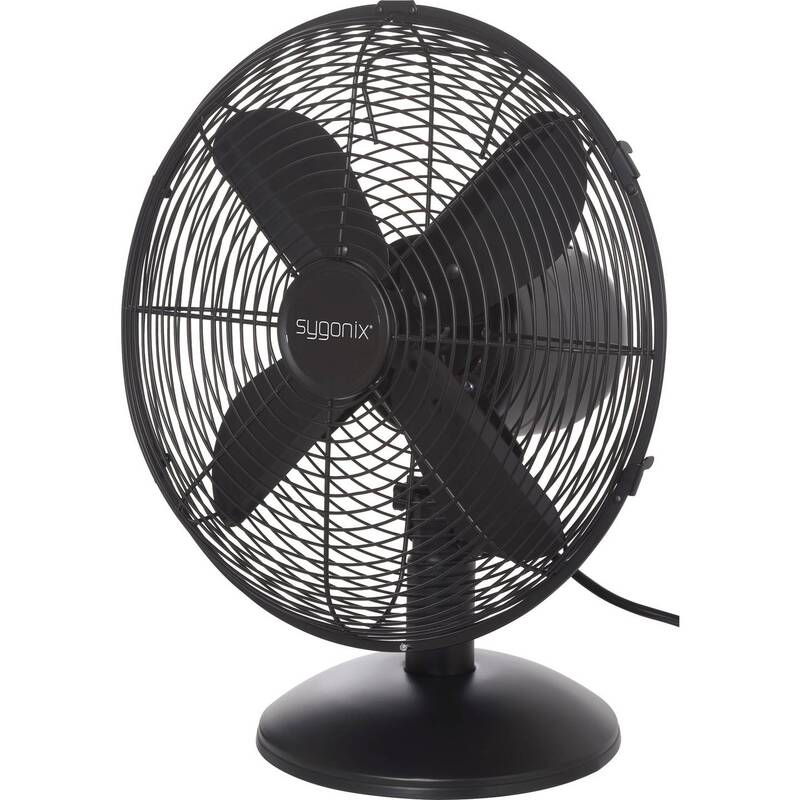 [gebraucht] B-ware Sygonix Tischventilator Sy-6904456 Ventilator Lüfter 30w Leise Kompakt Schwarz