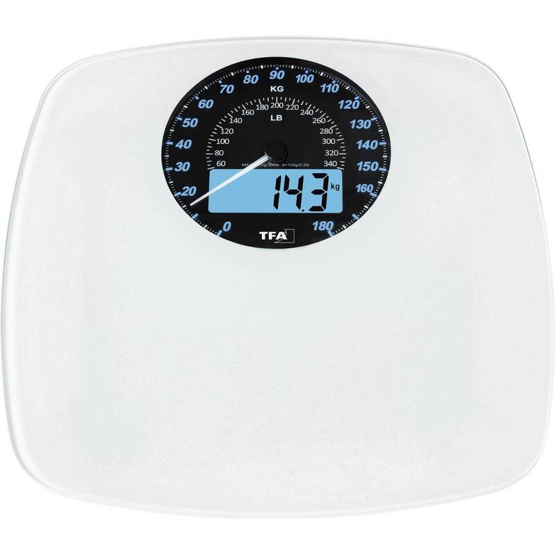 [neuwertig] B-ware Tfa Dostmann Personenwaage Digitale Waage 180kg Kunststoff 315x315mm Weiß