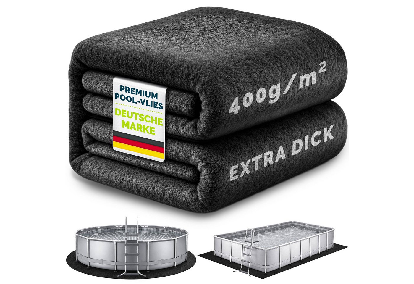 Tillvex® Pool Unterlage Vlies Schwarz 250 X 180 Cm Bild 5