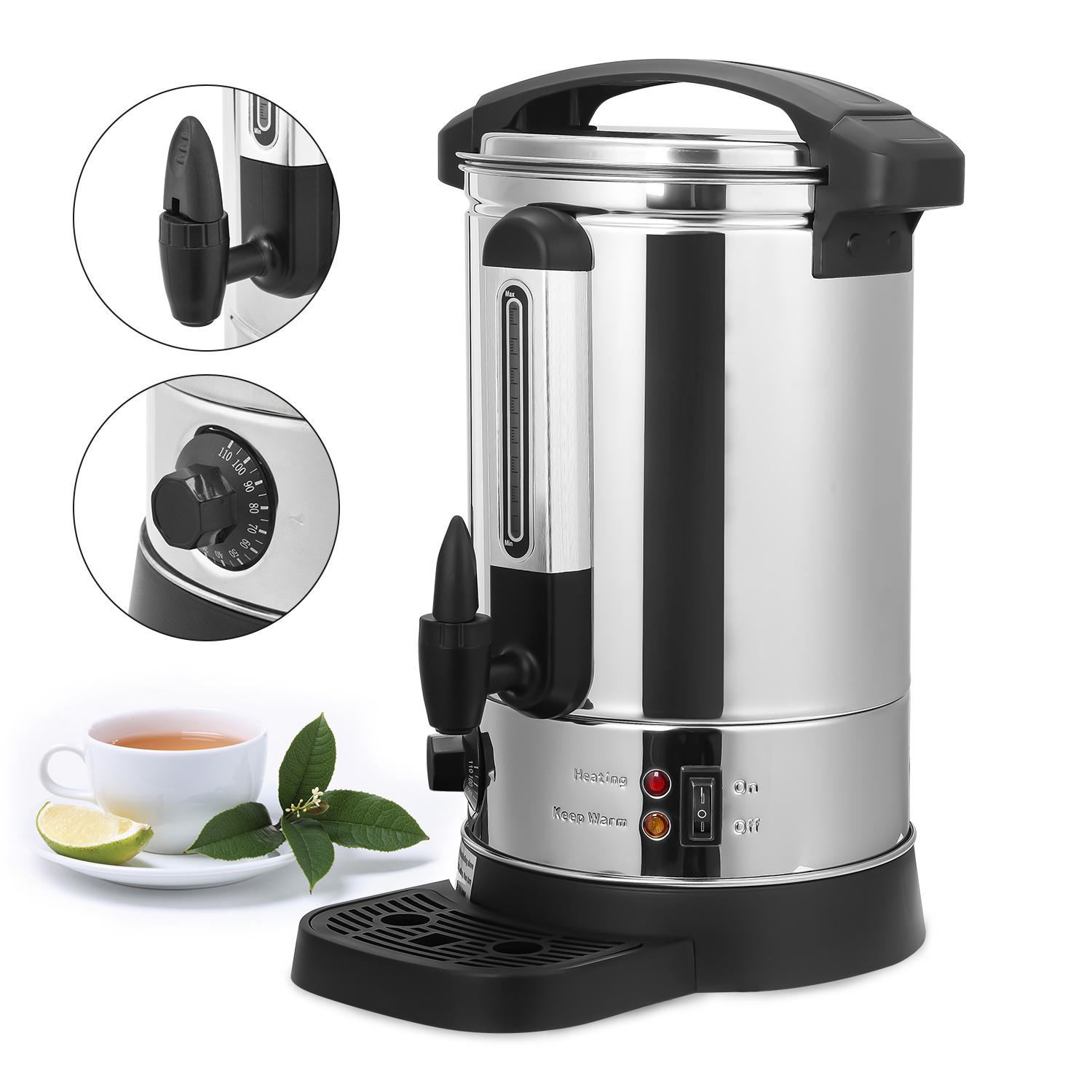 Tolletour Glühweinkocher 8 L Edelstahl 304, 1500 W, 30–110 °c, Zapfhahn Und Abnehmbare Tropfschale