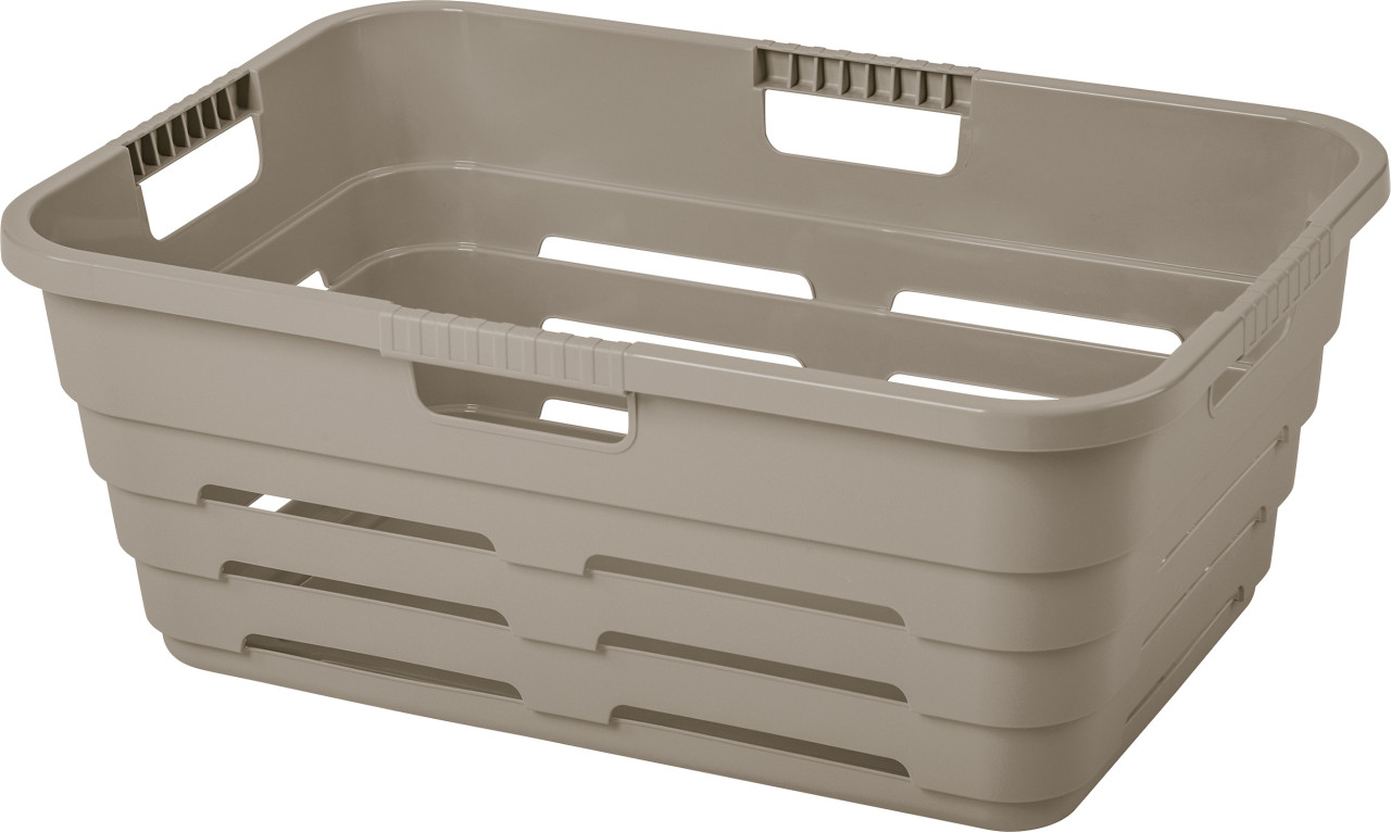 Tontarelli Wäschekorb Maya 32 L Taupe 4 Griffe 54x37x22 Cm