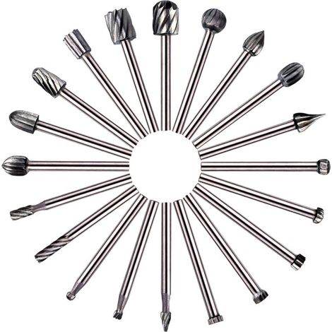 Rotationsfräser-set – 20 Hss-fräser Mit 3-mm-schaft / Zubehör Für Heimwerker-holzbearbeitung Und Gravur