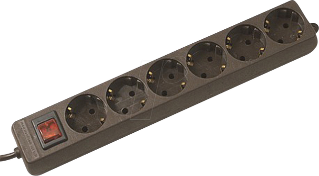 Bachmann Steckdosenleiste 6f. m.Winkelstecker sw 381.144S