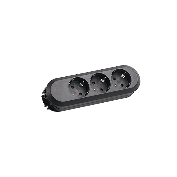 Bachmann Tischsteckdose 3f. ohne Zuleitung, sw 385.170