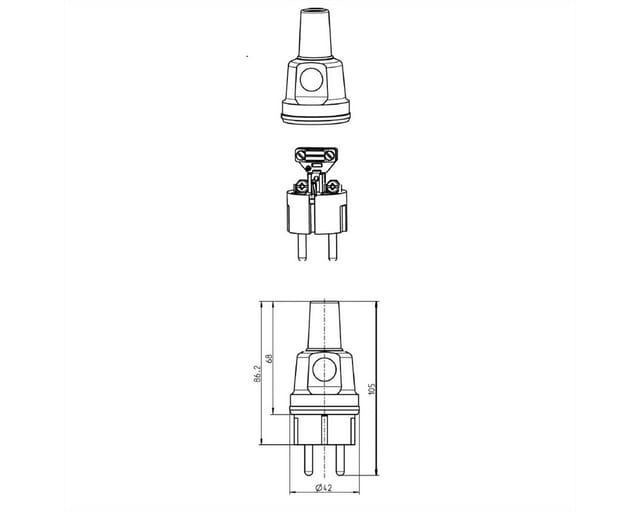 Bachmann Vollgummi-Konturenstecker 2-pol. sw 919.179