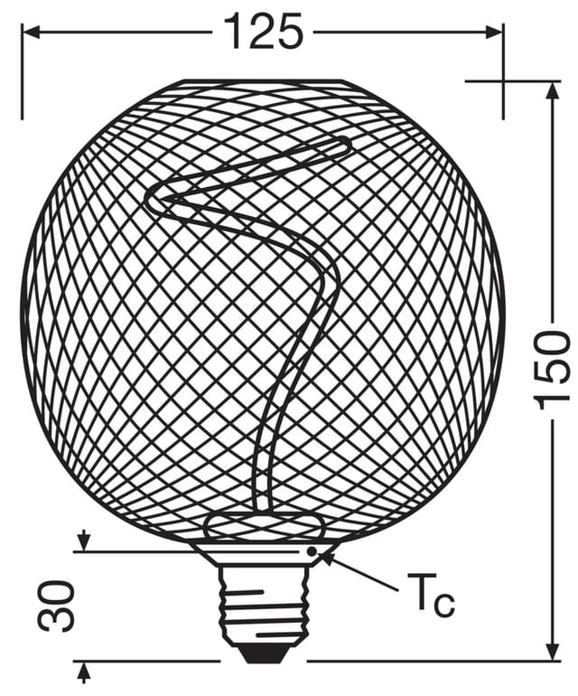 LEDVANCE DECOR SPIRAL FILAMENT LAMP IN METAL HOUSING 3.5W 818 E27 - 4058075840287
