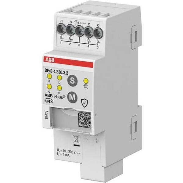 ABB Stotz S&amp;J Binäreingang 4fach, 10-230 V BE/S4.230.3.2 - 2CDG110279R0011
