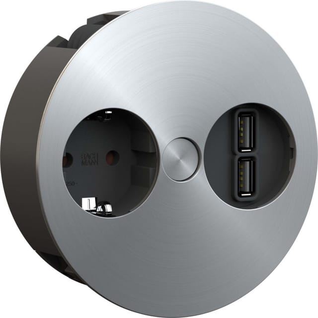 Bachmann TWIST Steckdosenleiste Edelstahl-Optik 931.031 - 931031