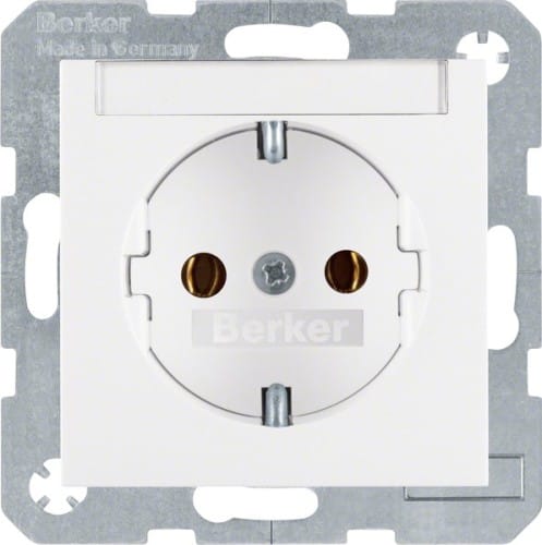 Berker Schuko-Steckdose pws + Beschriftungsfeld 47501909 - 47501909